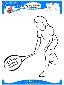 Çocuklar İçin Tenis Boyama Sayfaları 